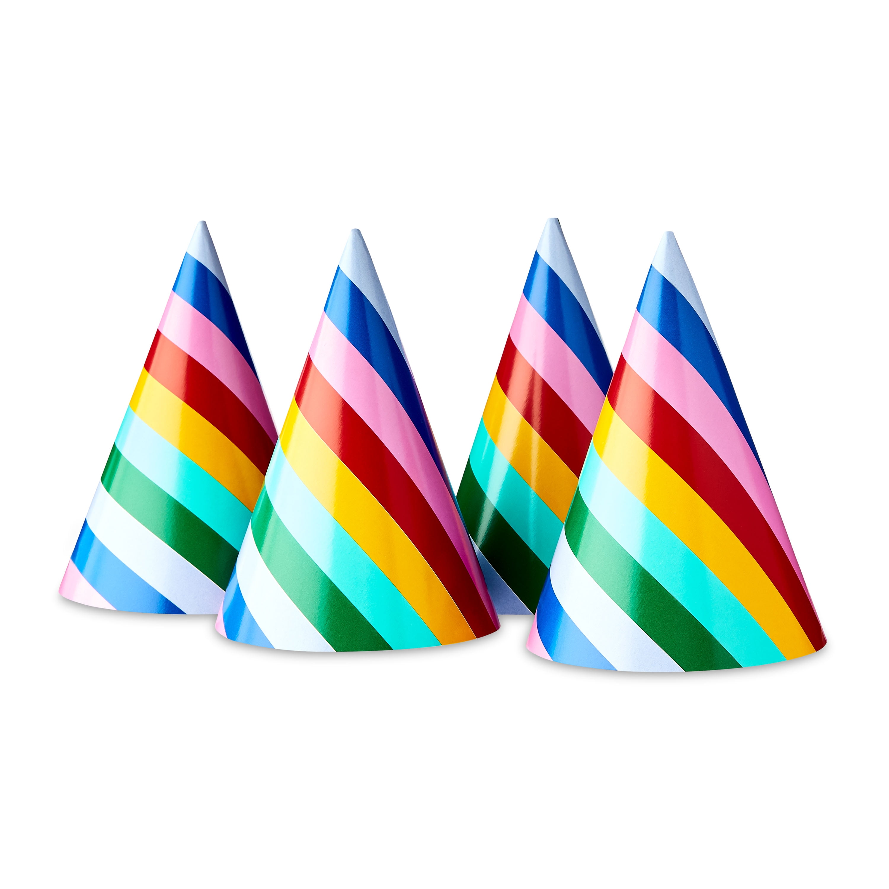4 Count Striped Party Hats, Multicolor, by Way To Celebrate