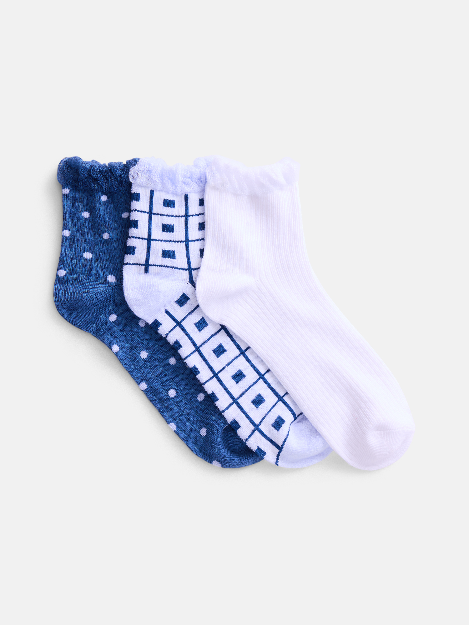 Women's Ankle Socks, 3-Pack, Size 4-10