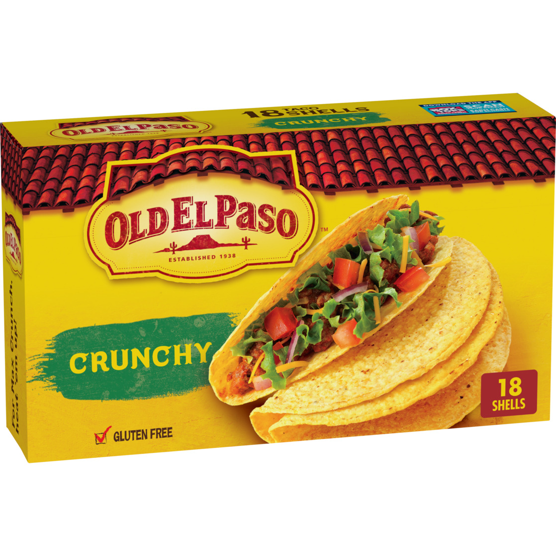 Old El Paso Crunchy Taco Shells, Gluten-Free, 18 Count., 6.89 oz.