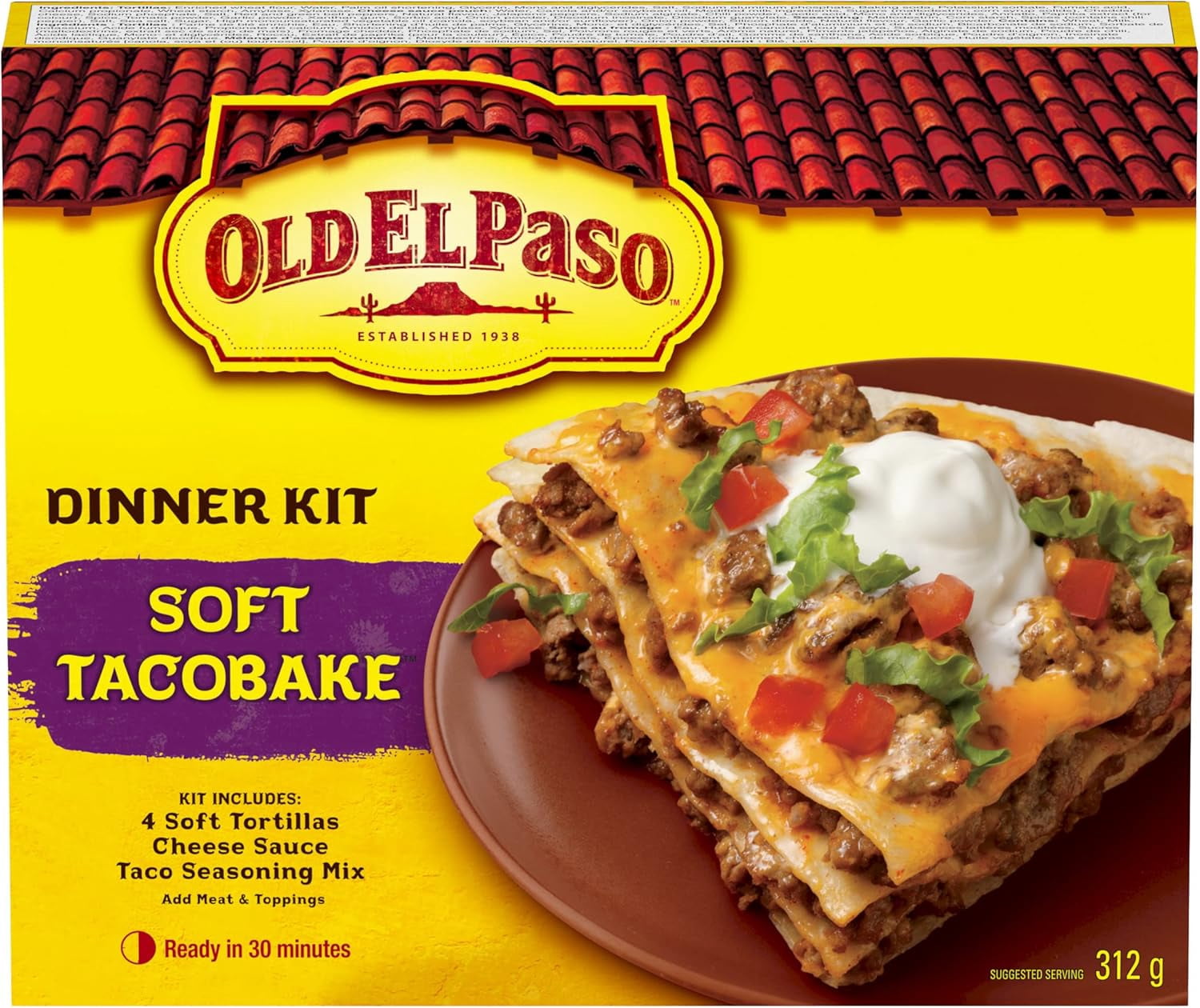 Old El Paso Soft Taco Bake Dinner Kit | Mexican Meal Kit | 312g (11 oz)