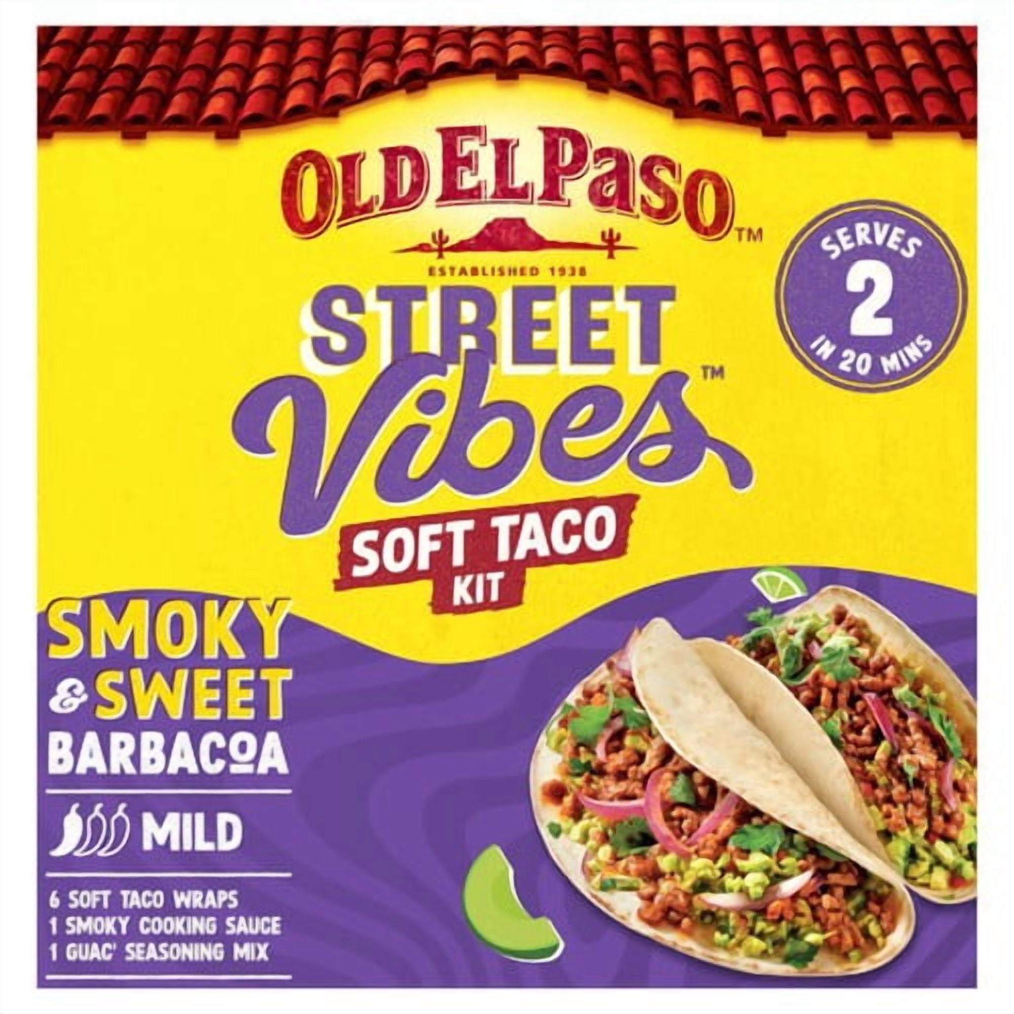 Old El Paso Street Vibes Taco Kit Barbacoa 255g, British Import (Pack of 2)