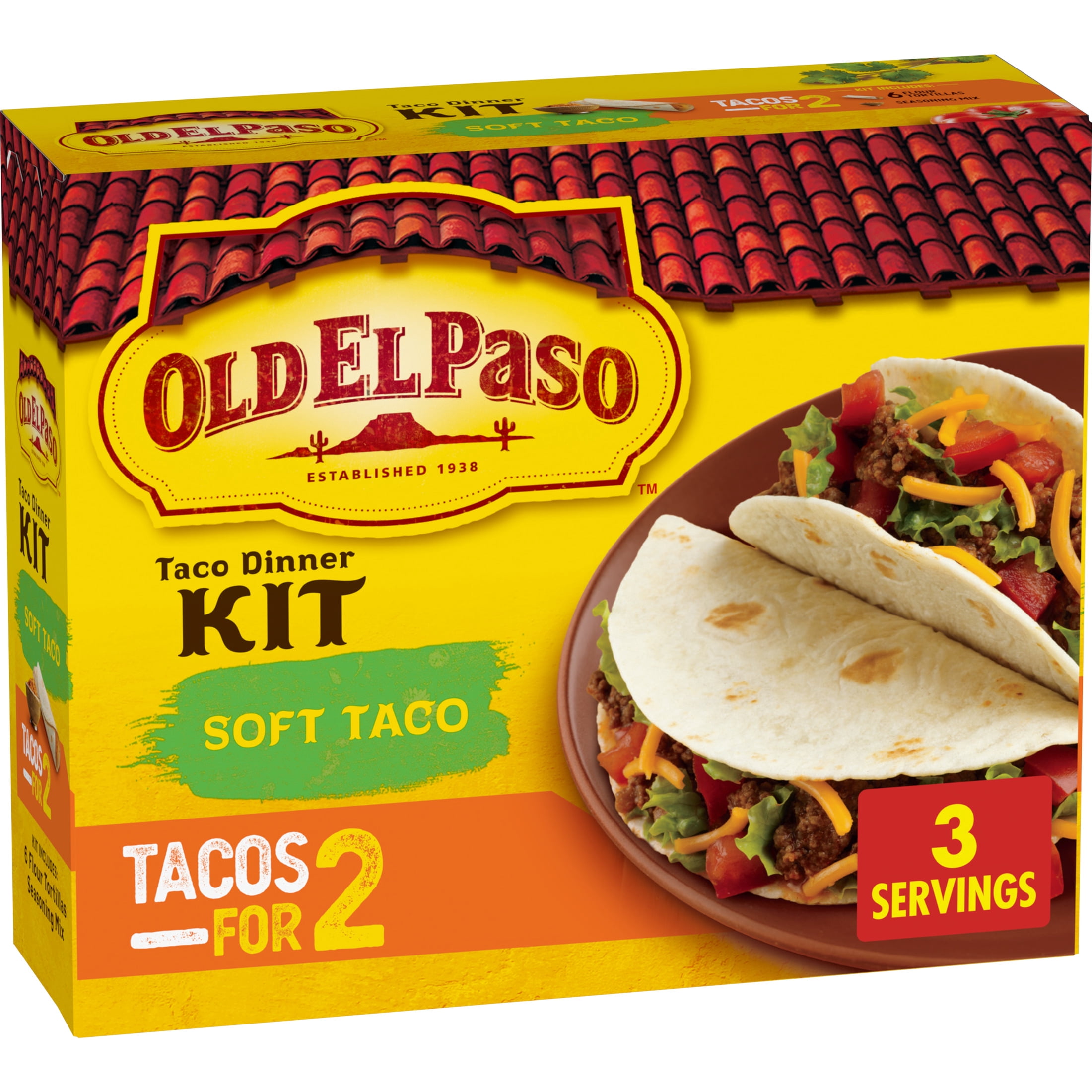 Old El Paso Soft Taco Dinner Kit, Meal Prep, 6 Count, 5.47 oz