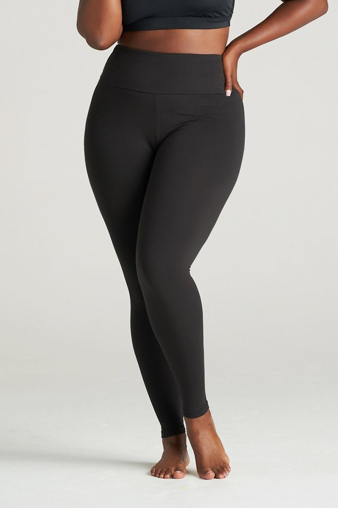 Women's High Waist Legging Black Small Medium 1 Pair