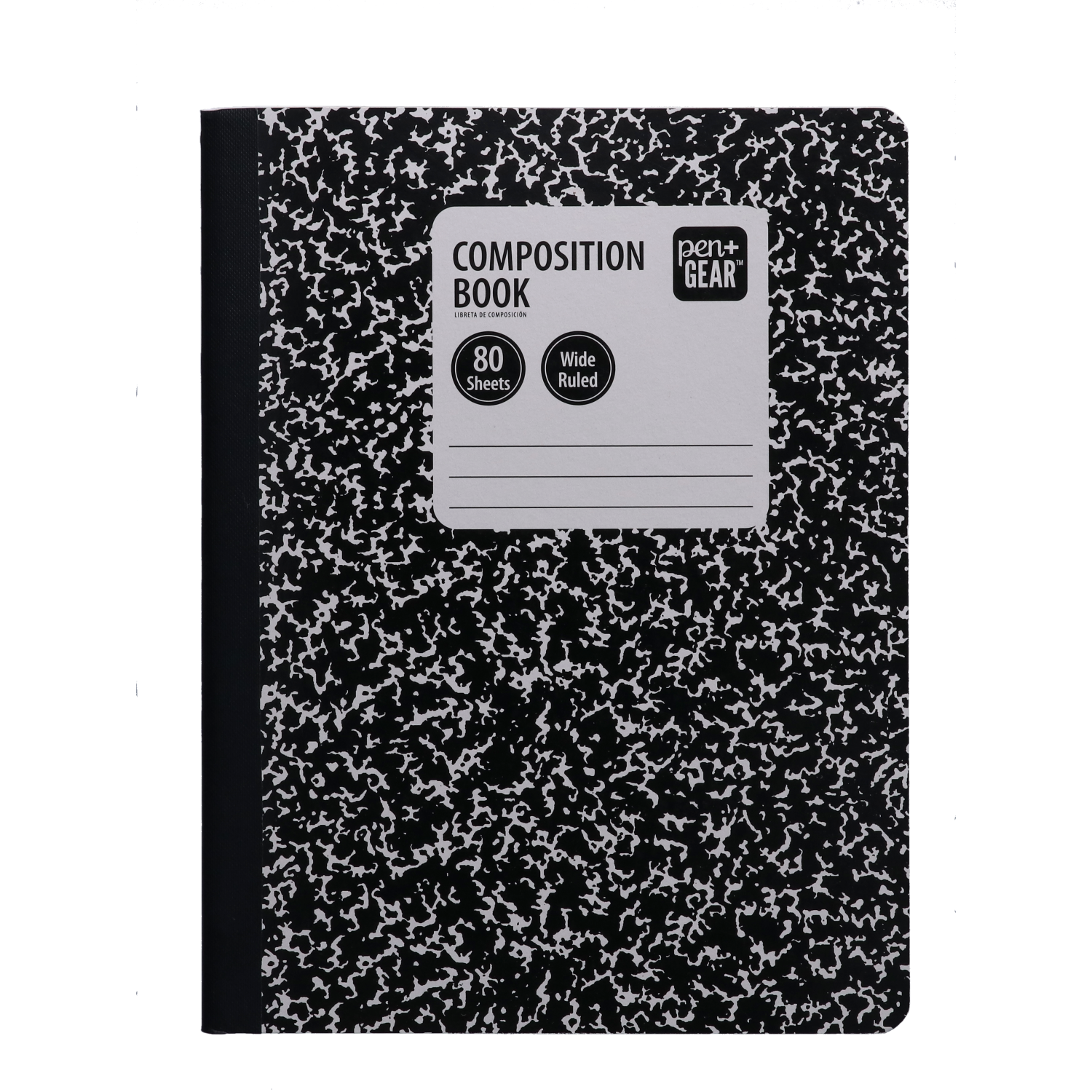 Pen+Gear Composition Book, Wide Ruled, 7.5"x 9.75", Marble Design, Paper Cover, 80 Sheets