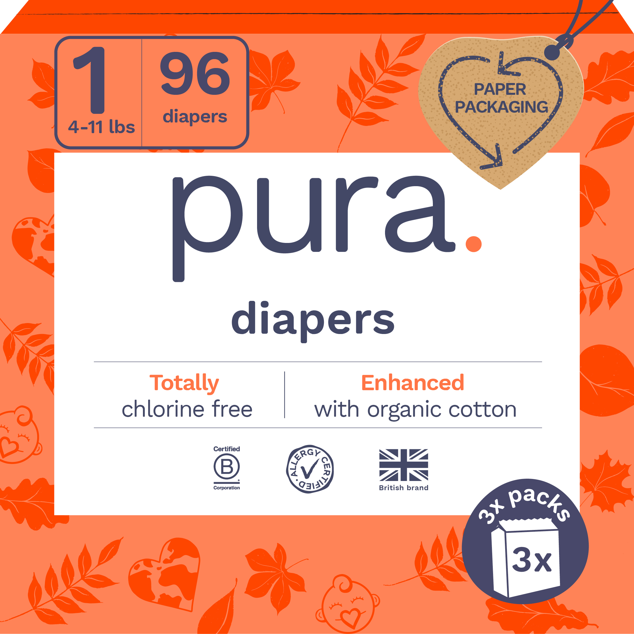 Pura Sensitive Soft Sustainable Baby Diapers