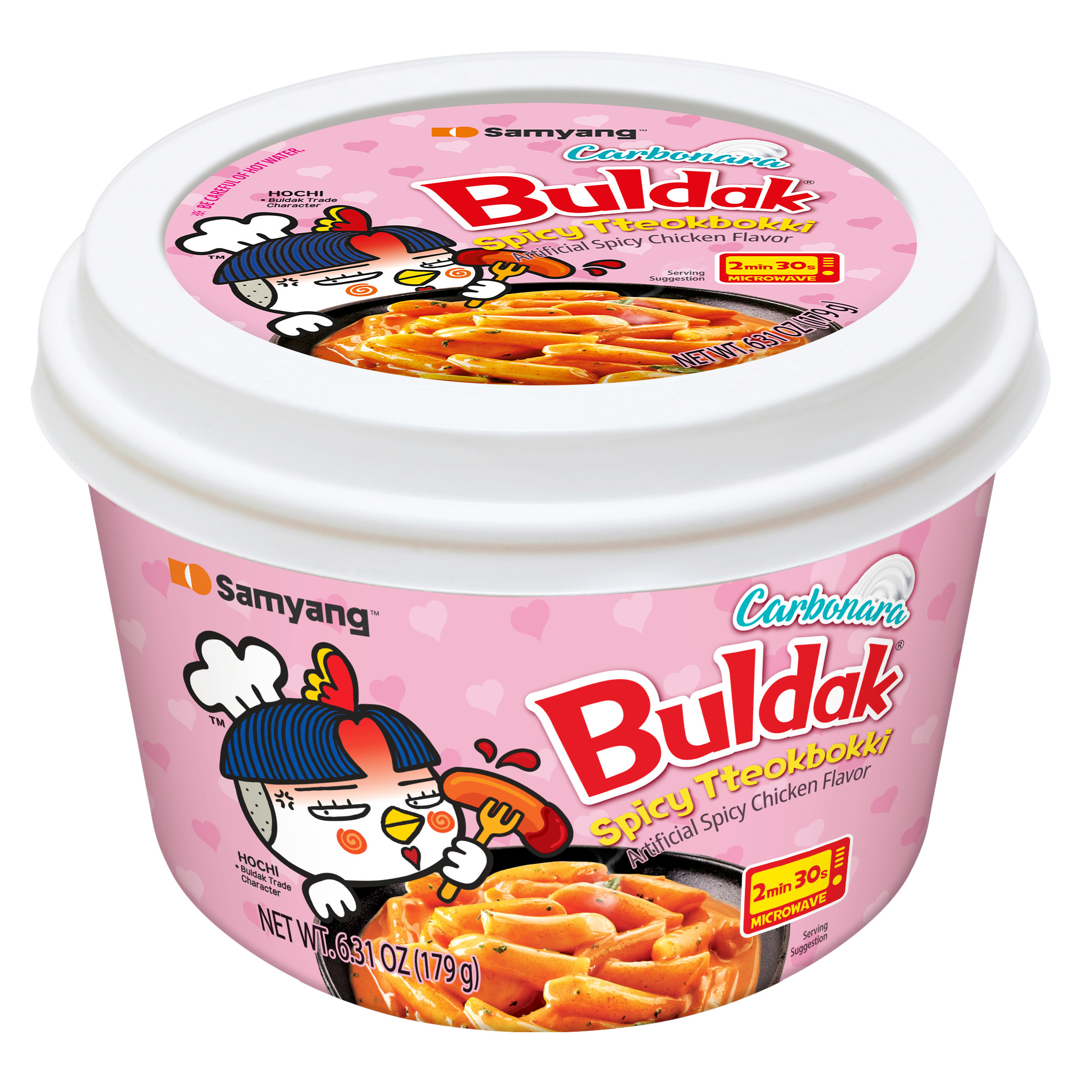 Samyang Buldak Carbonara Spicy Chicken Tteokbokki, 6.31 oz Cup