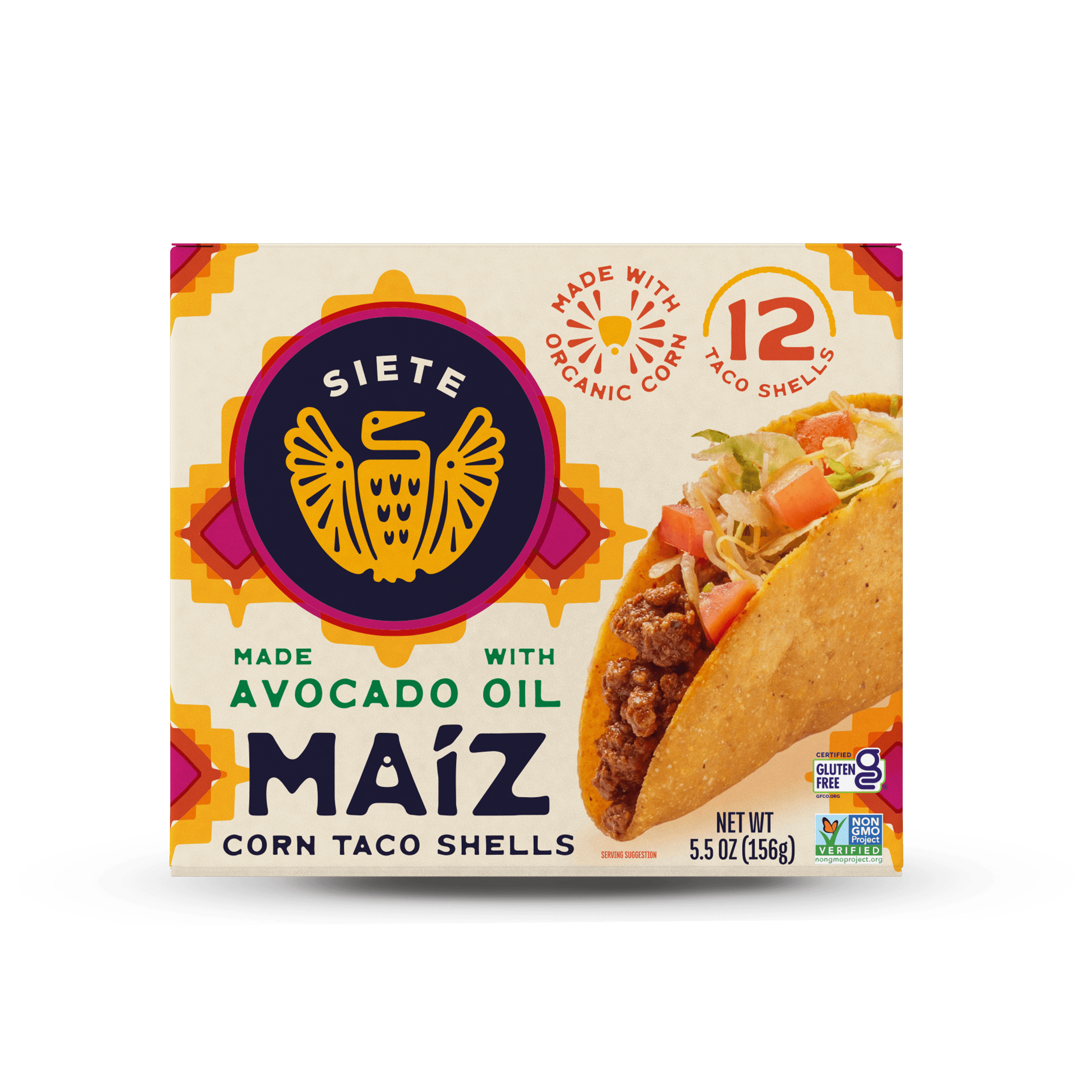 Siete Foods Gluten Free Maíz Corn Taco Shells 5.5 oz, 12ct