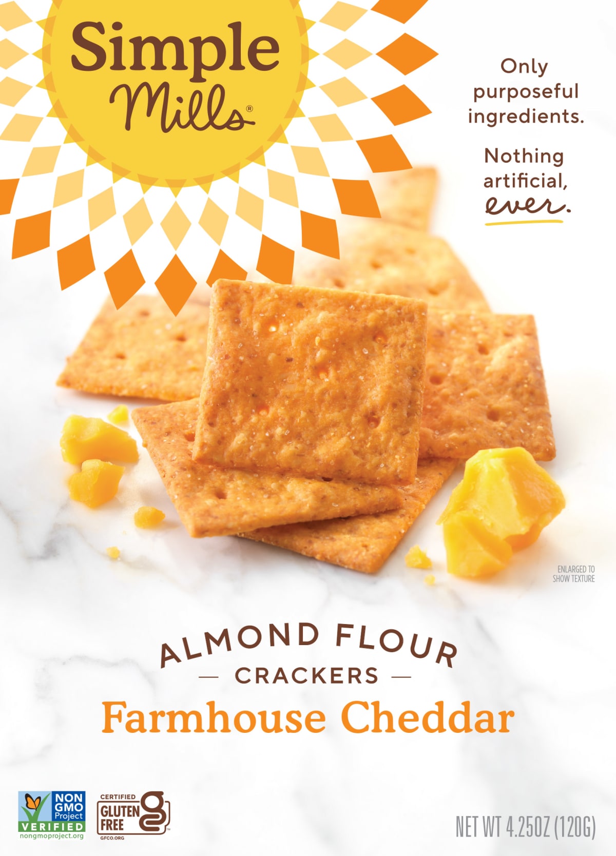 Simple Mills Almond Flour Crackers, Farmhouse Cheddar Gluten-Free Crackers, 4.25 oz