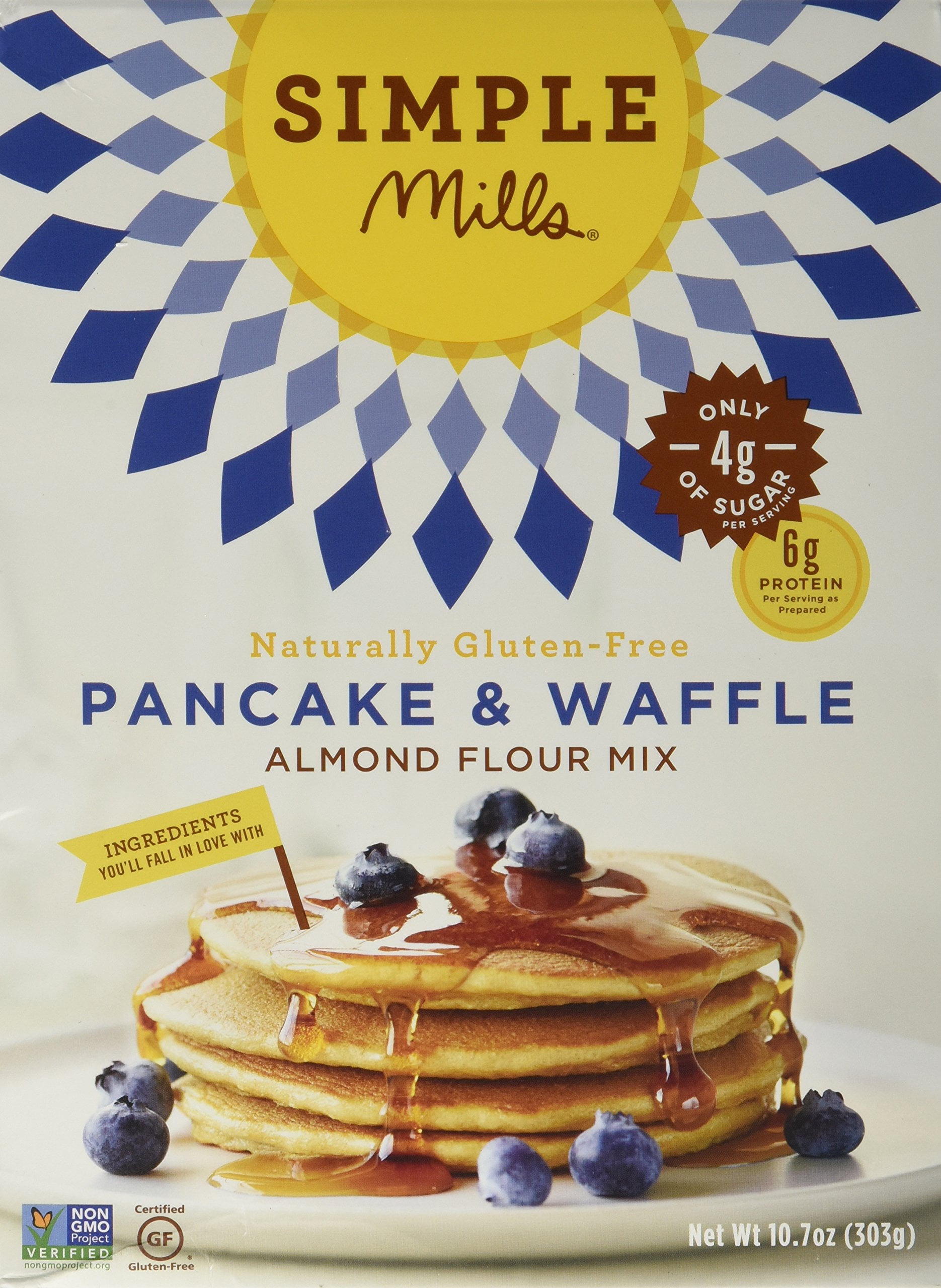 Simple Mills Almond Flour Pancake Mix & Waffle Mix, Gluten Free, Made with whole foods, (Packaging May Vary), 10.7 Ounce (Pack of 1)