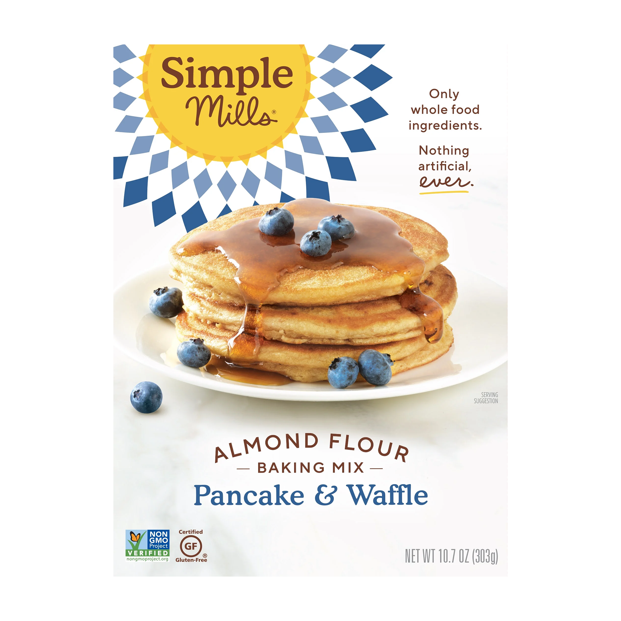 Simple Mills Almond Flour Pancake and Waffle Mix, Gluten-Free, 10.7 oz