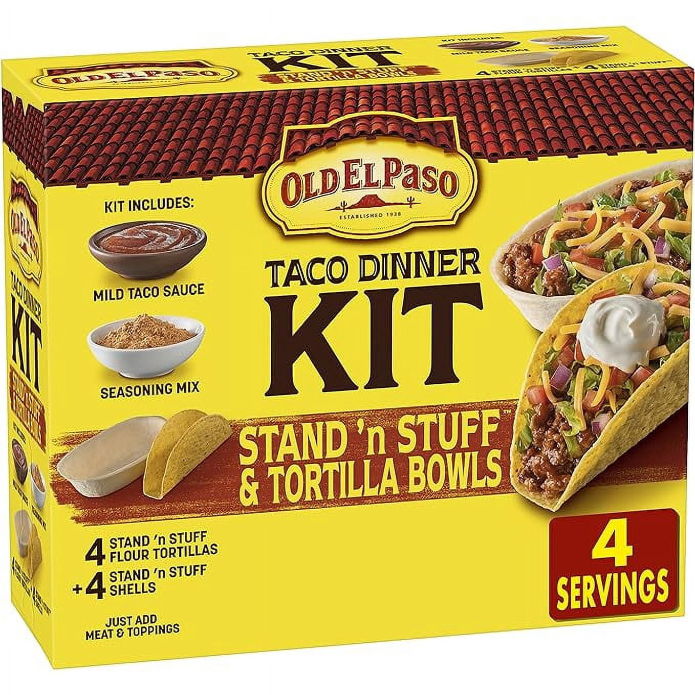 Stand 'N Stuff Shells and Tortilla Bowls, Hard & Soft Taco Dinner Kit, 9.4 oz