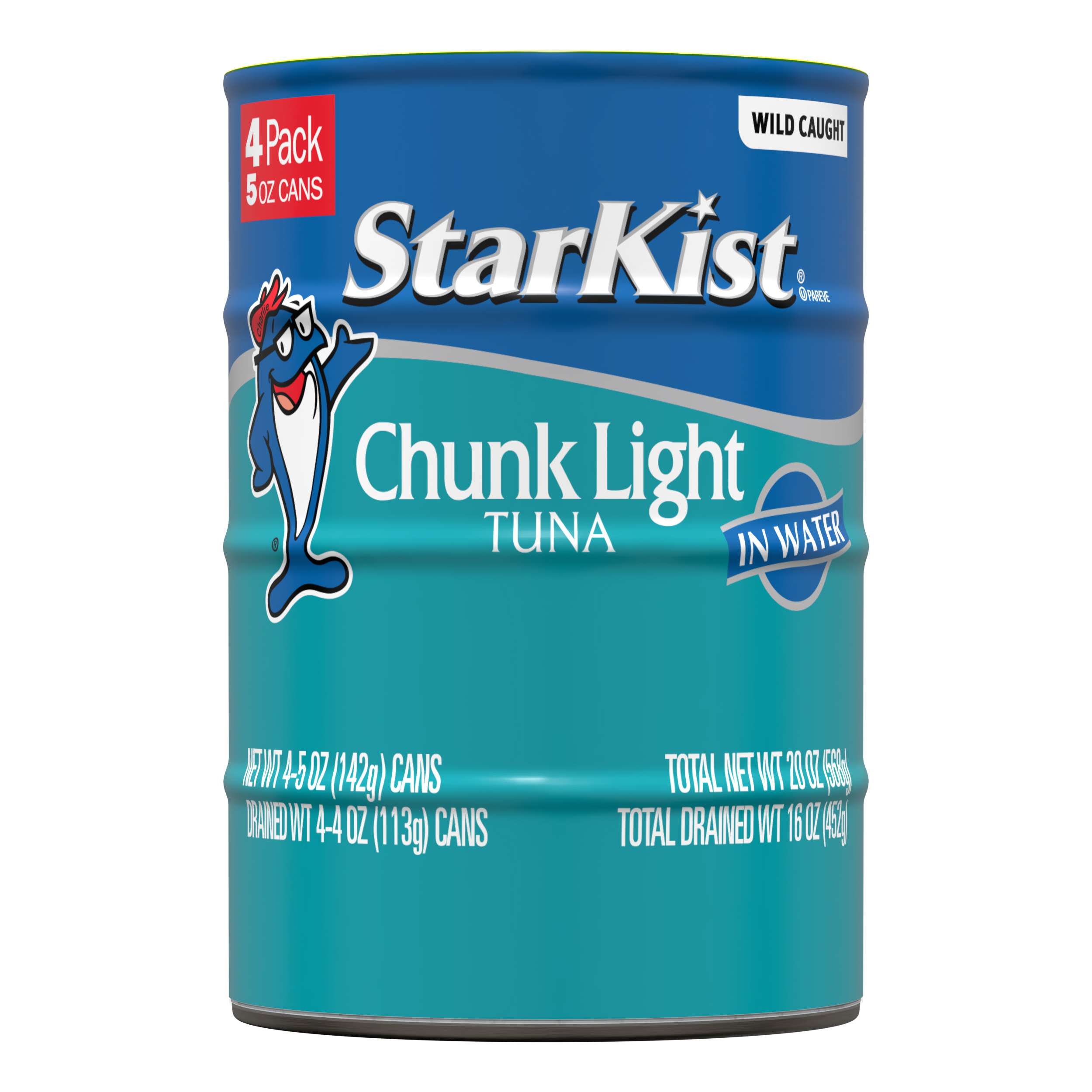 StarKist Chunk Light Tuna in Water, Wild Caught, 20g Protein, 5 oz, 4 Cans