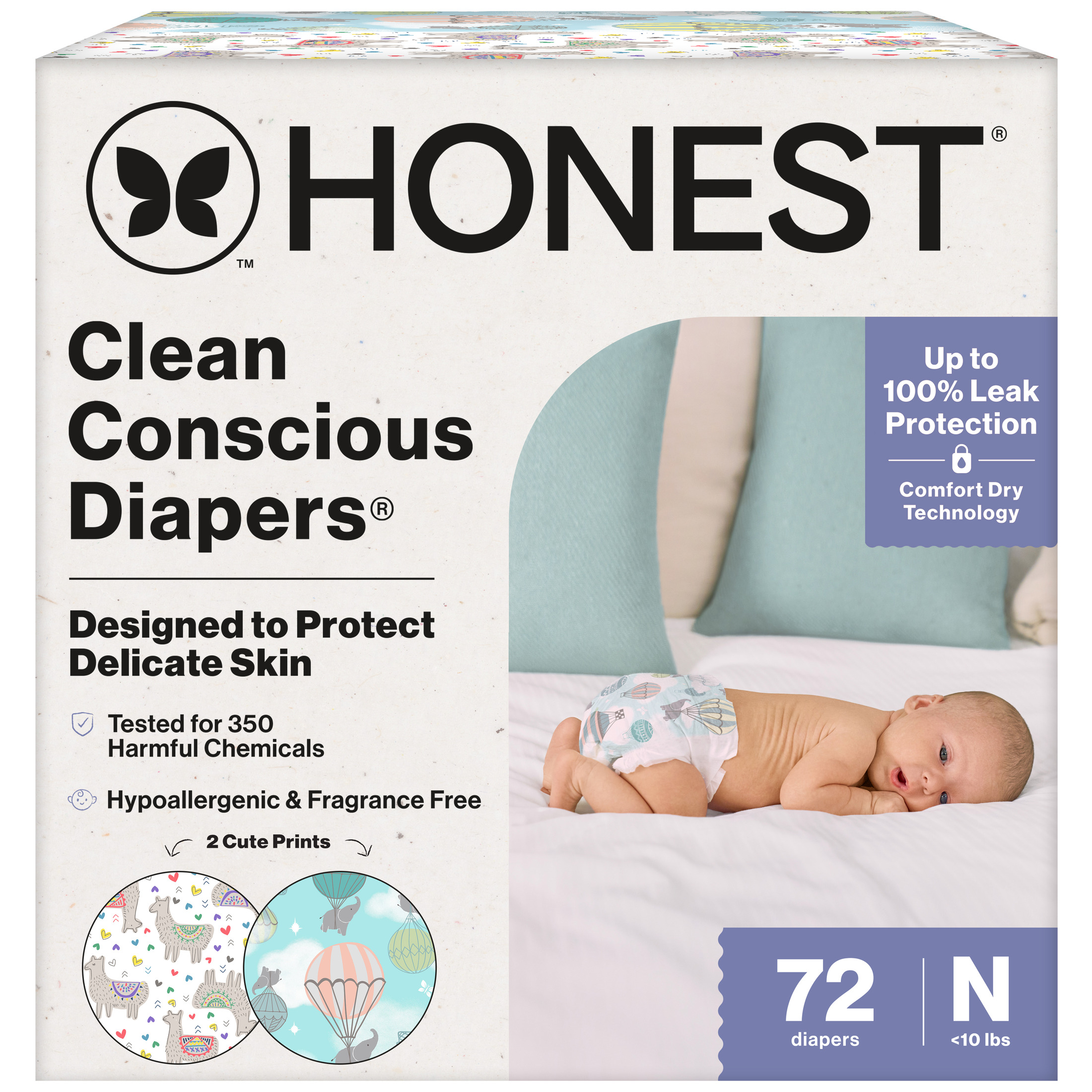 The Honest Company Clean Conscious Diapers, Hypoallergenic + Fragrance Free