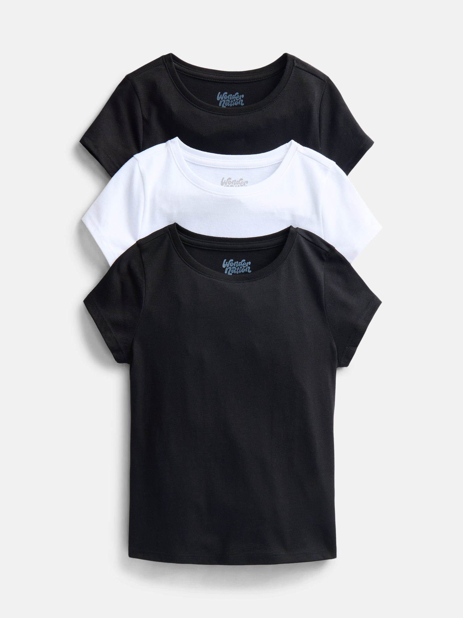 Girls Short Sleeve Kid Tough T-Shirt, 3-Pack, Sizes 4-18 & Plus