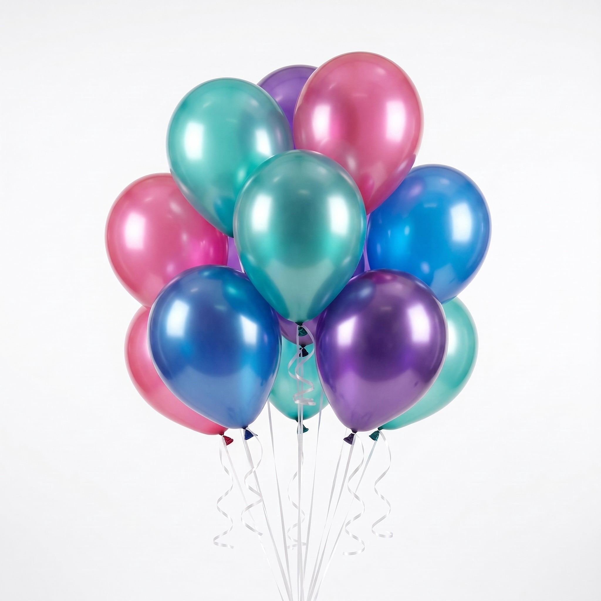 12" Multicolor Metallic Latex Balloons with Chrome Effect, 5 Pieces, by Way To Celebrate
