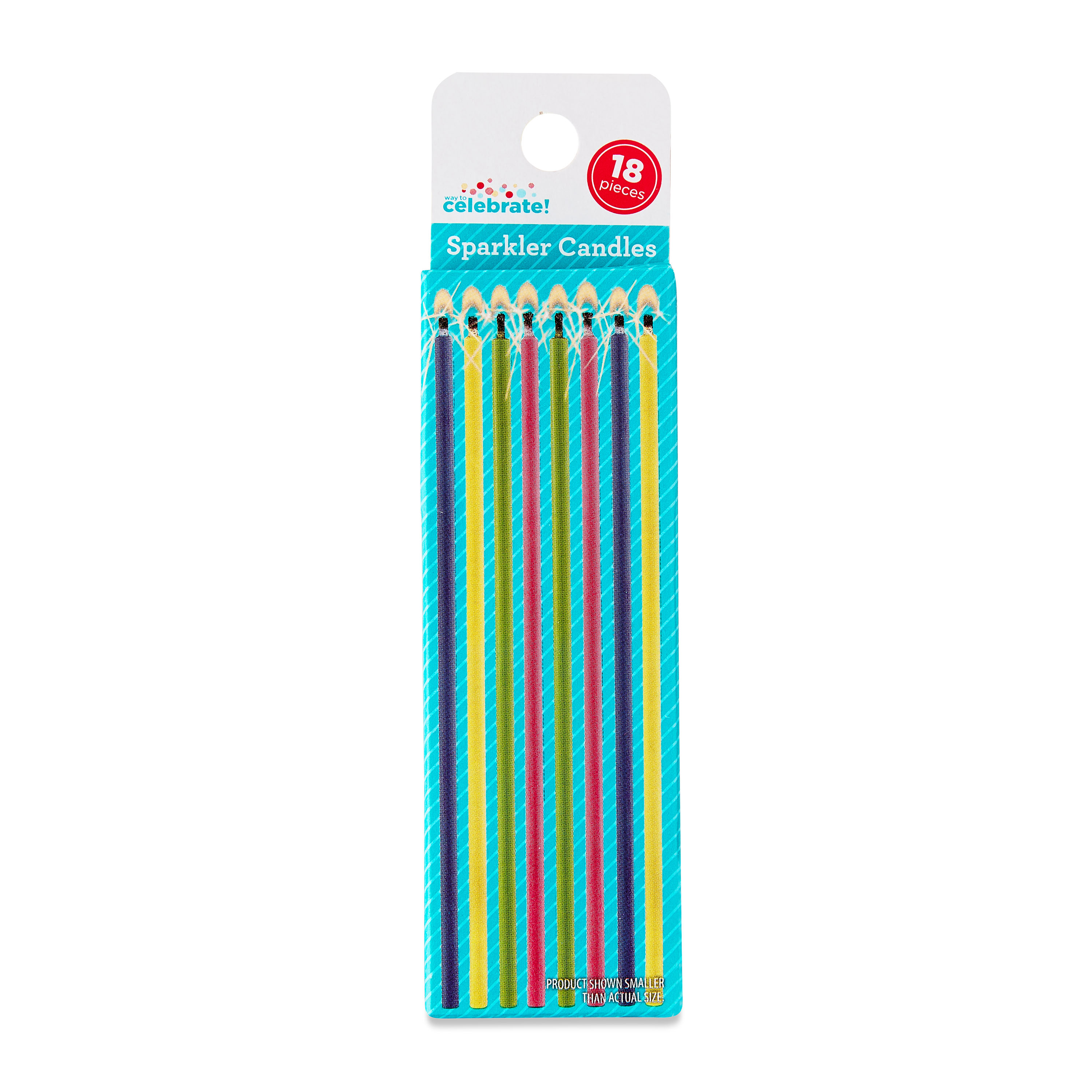Multicolor Sparkler Birthday Candles, 18 Count, by Way To Celebrate