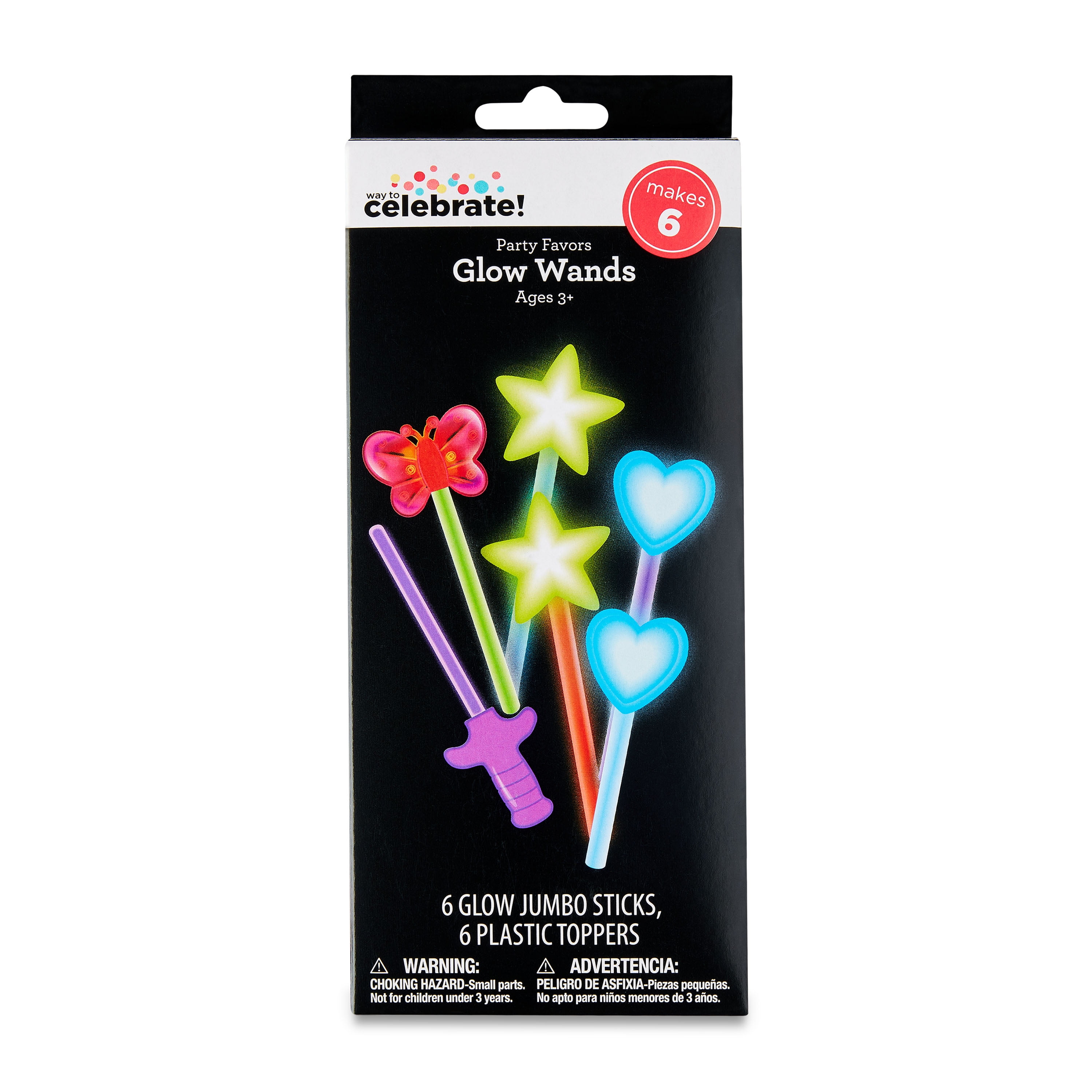 Multicolor Glow Wand Party Favors, 6 Count, by Way To Celebrate