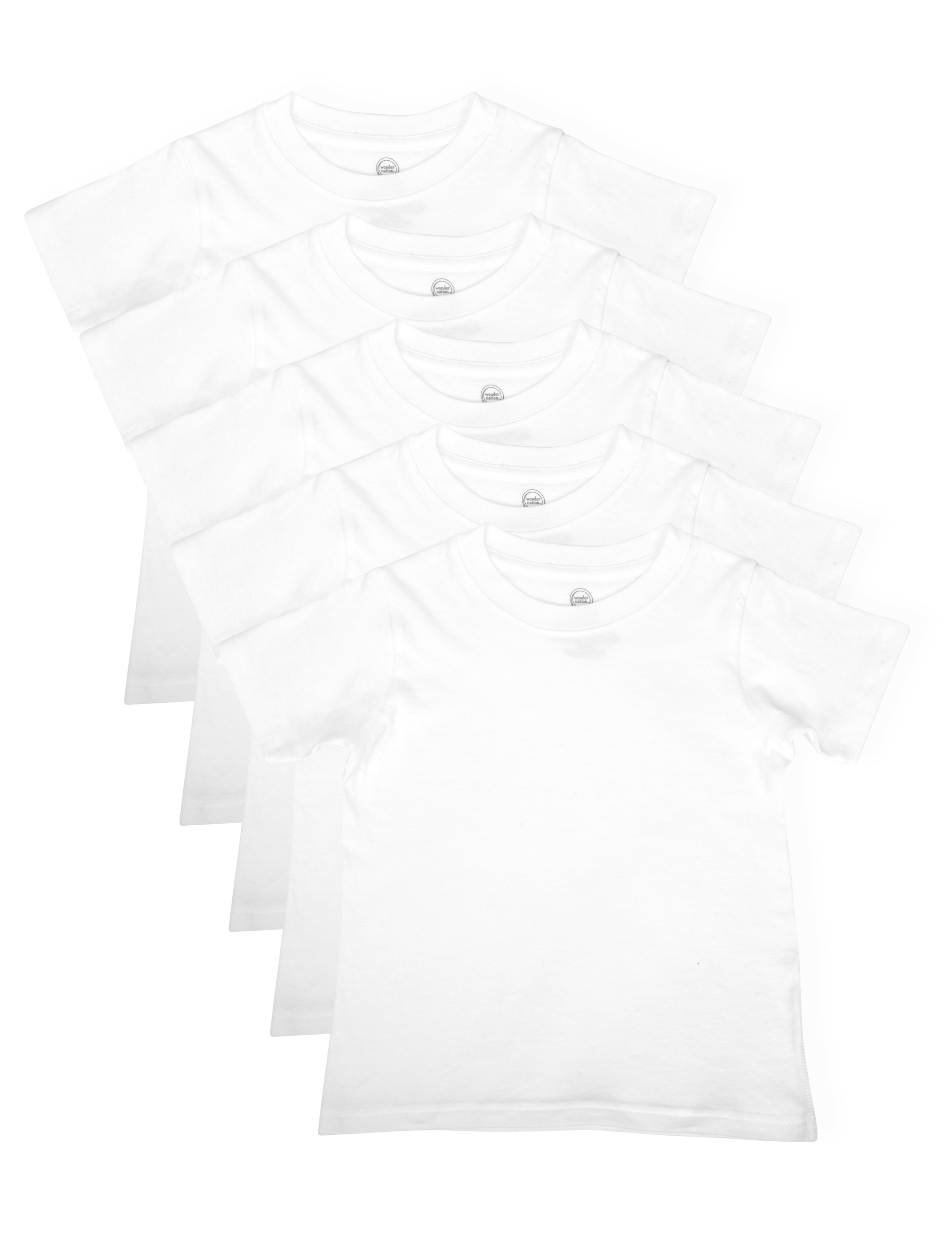Boys Cotton Crewneck Undershirt, 5-Pack, Sizes 6-18 & Husky