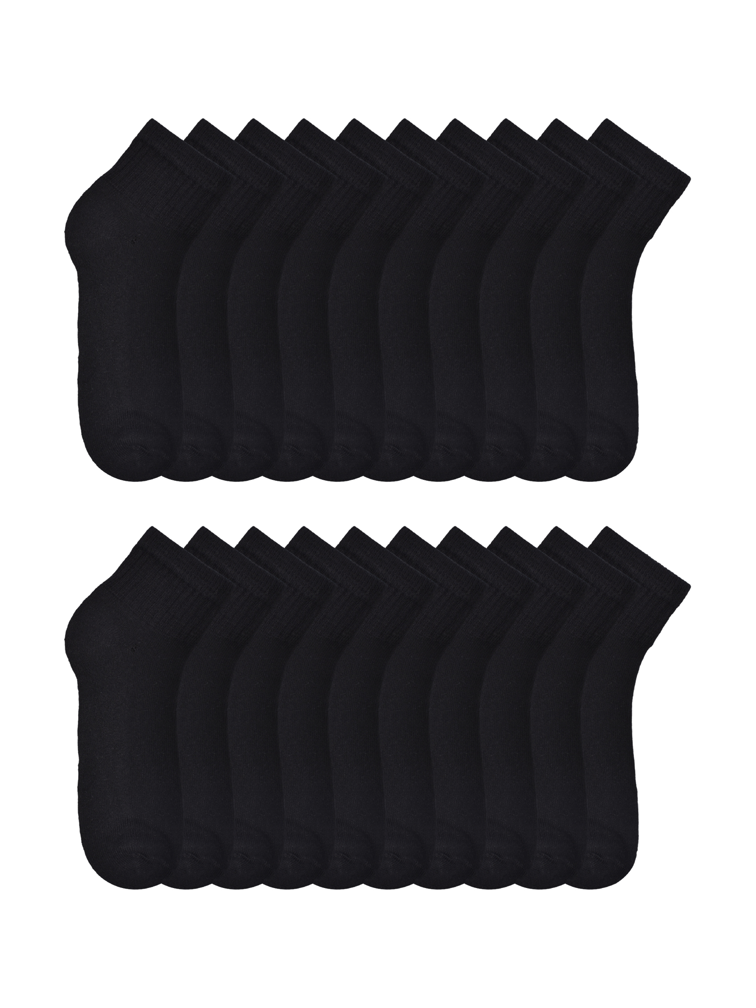 Boys Cushioned Ankle Socks, 10 Pack, Sizes S (4-8.5) - L (3-9)