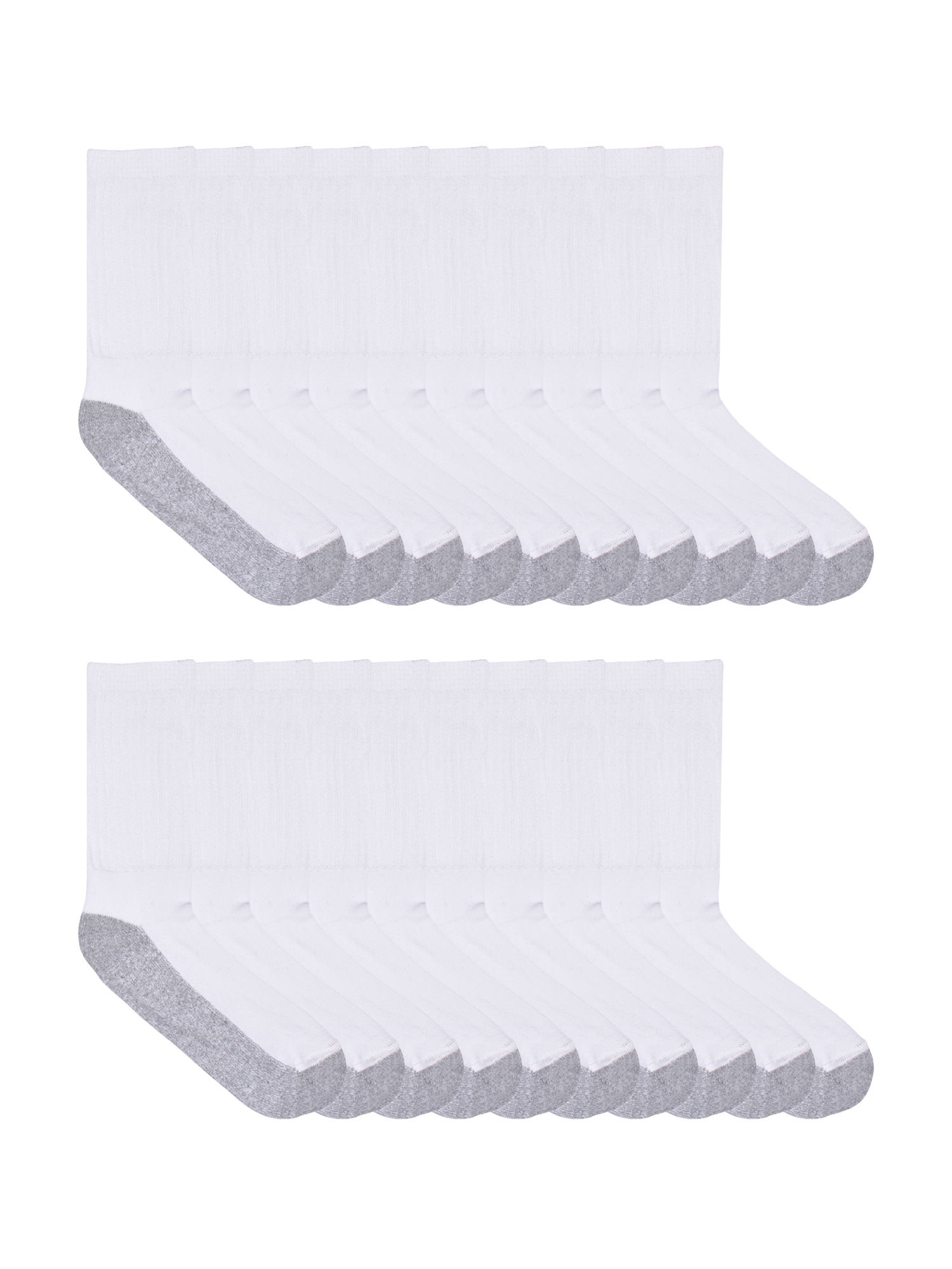 Boys Cushioned Crew Socks, 10-Pack Sizes S (4-8.5) - L (3-9)