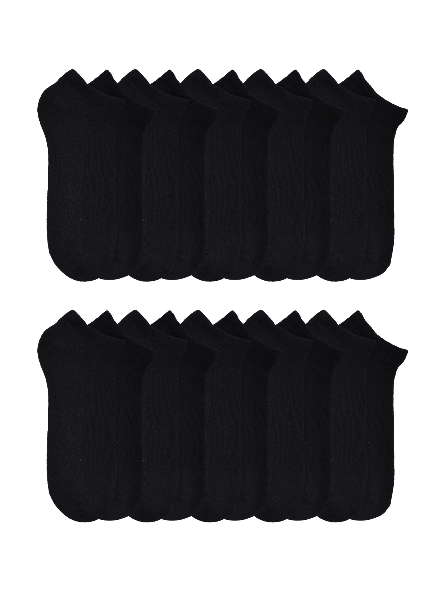 Boys Cushioned No Show Socks, 10 Pack, Sizes S (4-8.5) - L (3-9)