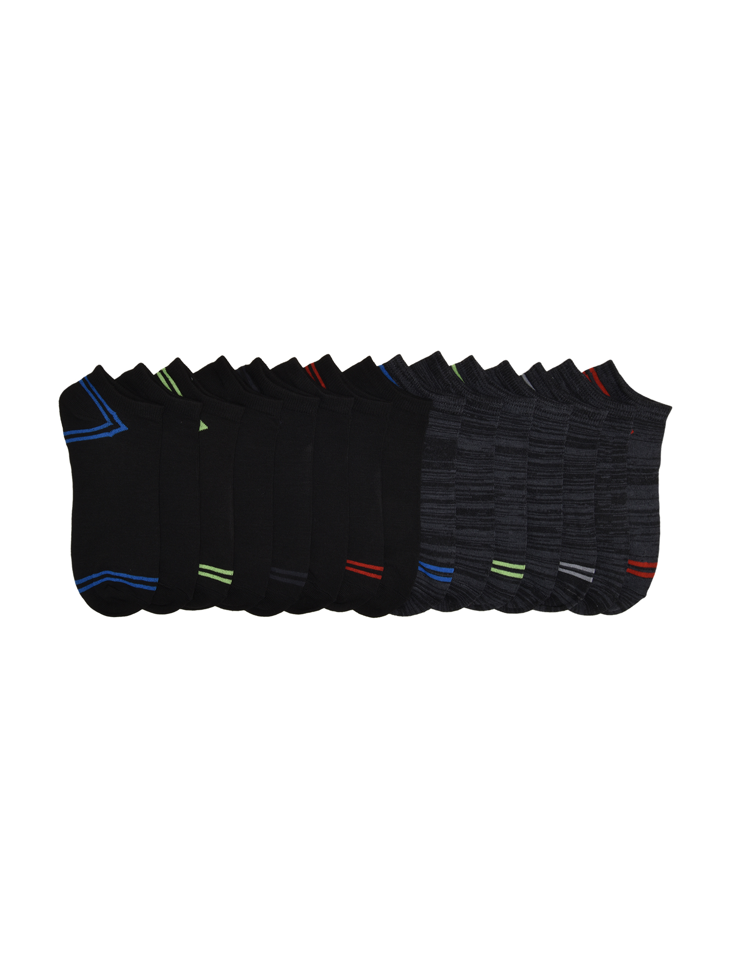Boys No-Show Socks with Stripes, 15-pack, Size Small (Shoe Size 4.5-8.5)