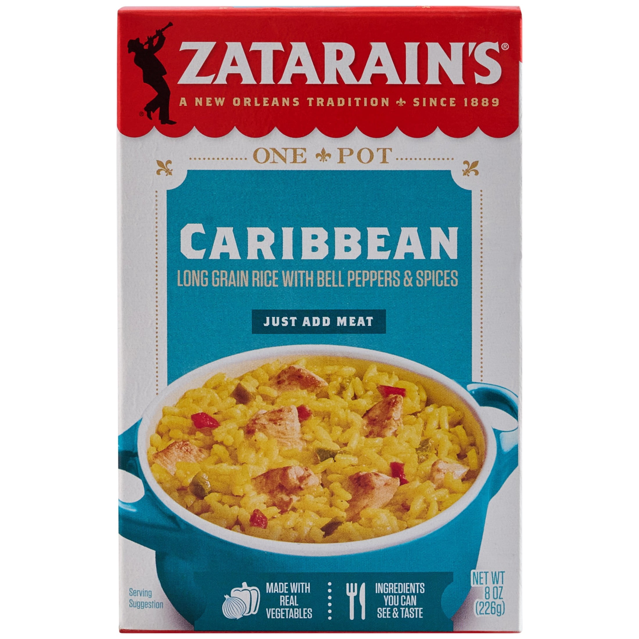 Zatarain's Caribbean Long Grain Rice with Bell Peppers and Spices, 8.0 oz Carton