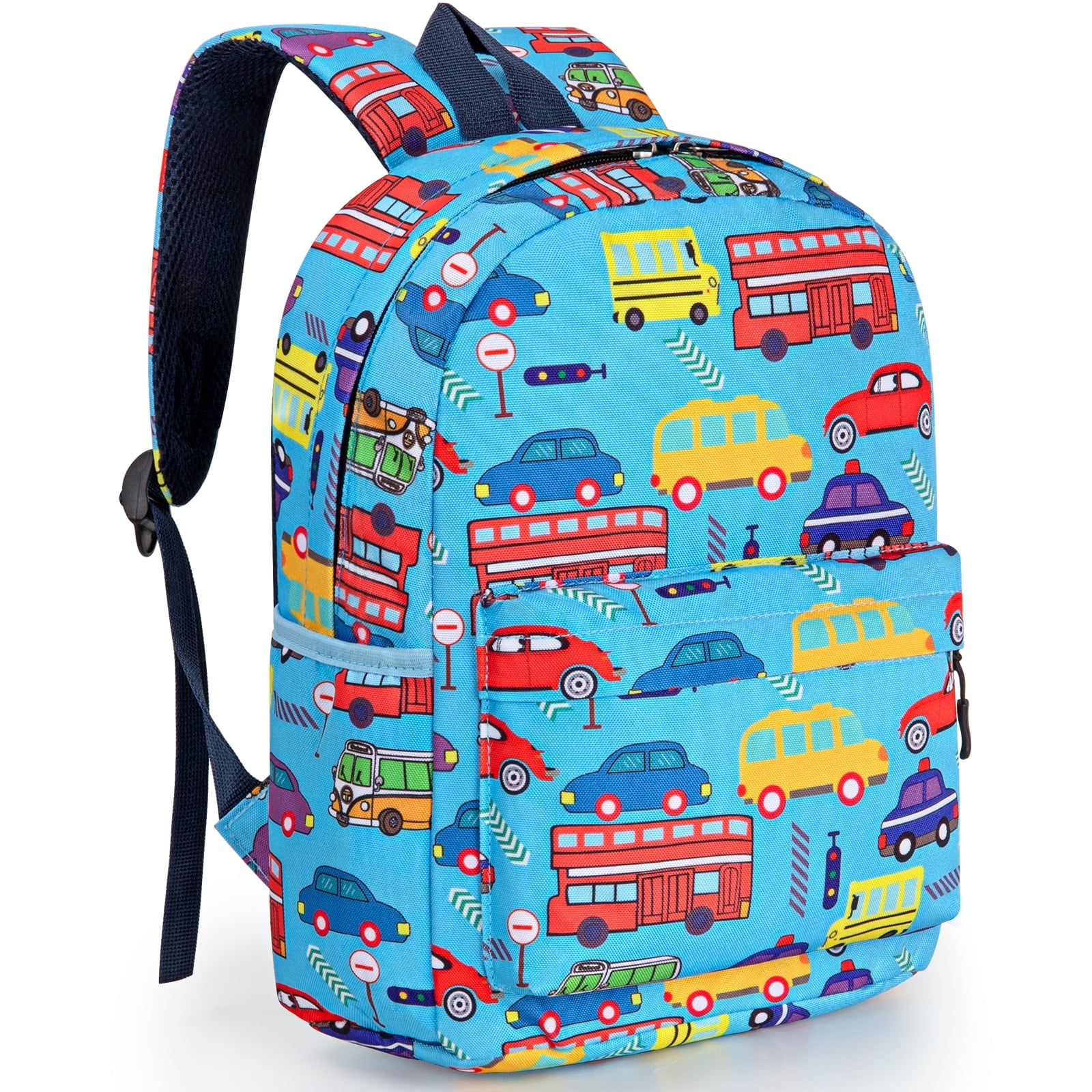 Toddler Backpack for Boys Girls 2-4, Preschool Backpack Mini Backpack For School & Travel, Child Backpacks, Kindergarten Elementary Toddler bag, Cute Kids Backpack, 11" H, Blue Cars