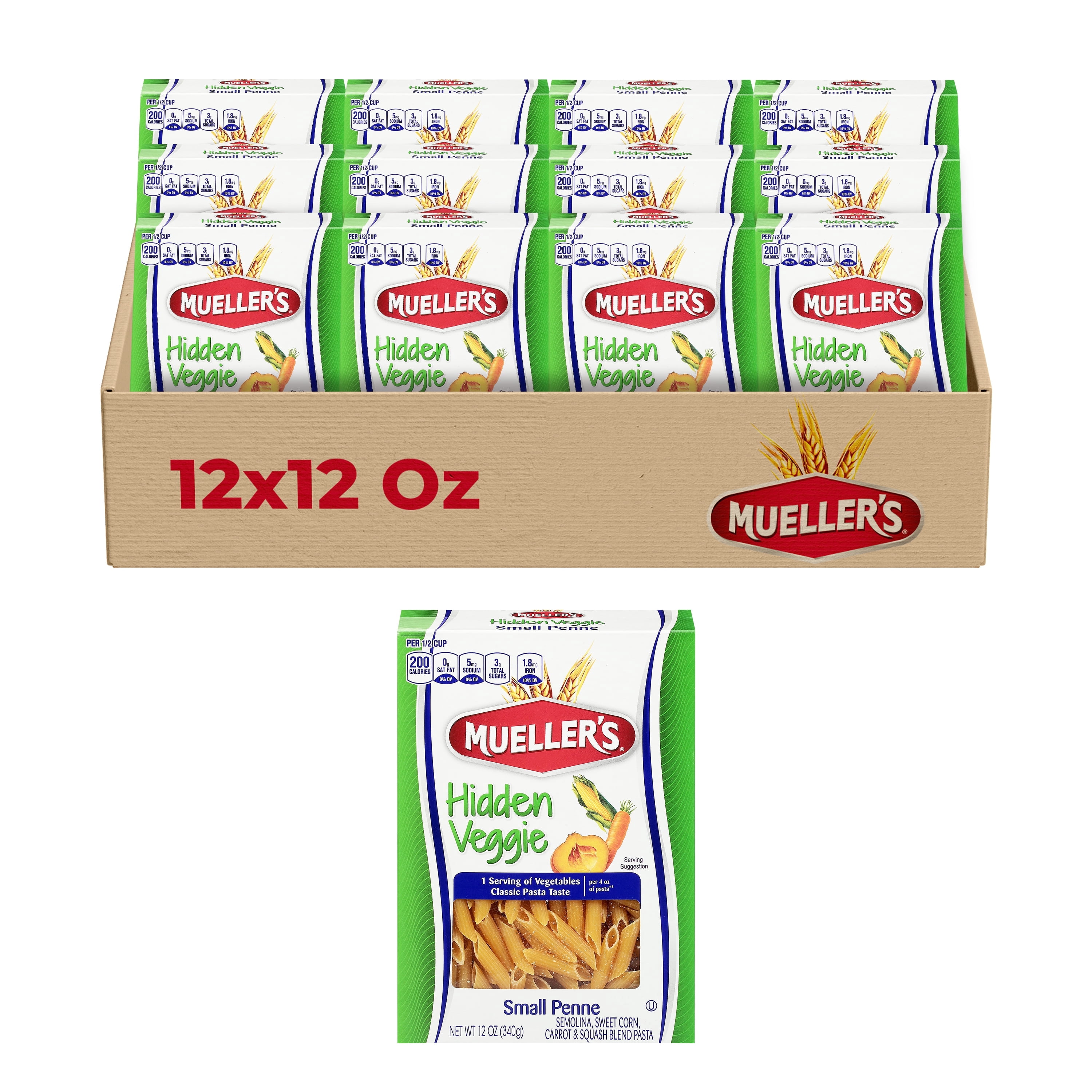 Muellers Small Penne (12-Pack, 12 oz Each) Classic Tube-Shaped Pasta for Versatile Cooking This pasta delivers a smooth, firm texture that holds sauces beautifully.