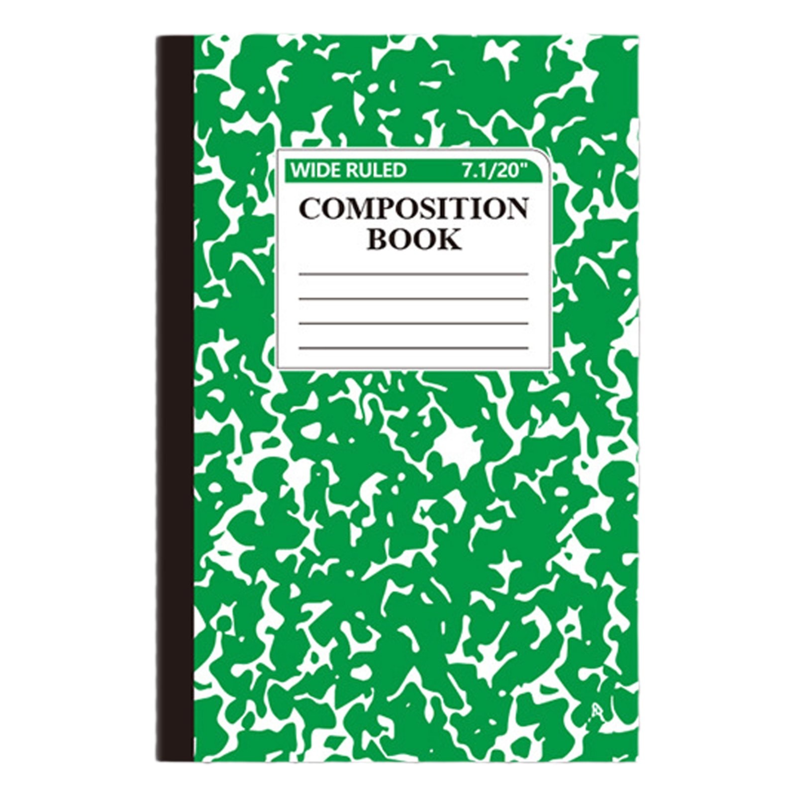 Denhf Composition Notebook, Wide Ruled Composition Book, 30 Sheets/60 Pages, Marble Cover, Sewn Binding, Classroom Must Haves, 8.3" x 5.5", Green