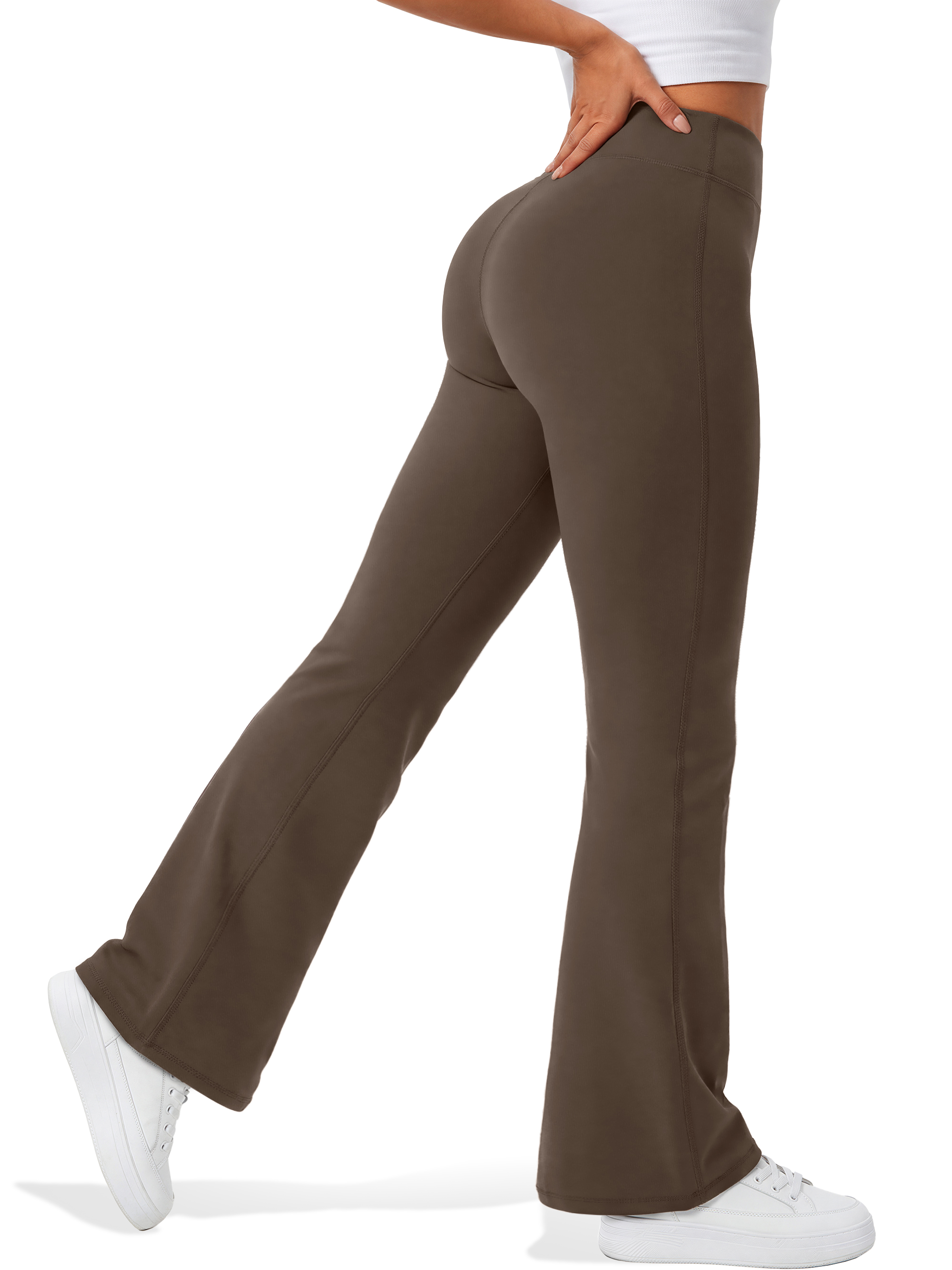 Womens Flare Yoga Pants High Waisted Bootcut Leggings No Front Seam Buttery Soft Leggings for Workout Gym Casual